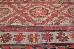 320x165 cm Anatolian Kilim Sumak Tribal Wool Rug Handmade Red Grey - Rugoutlet