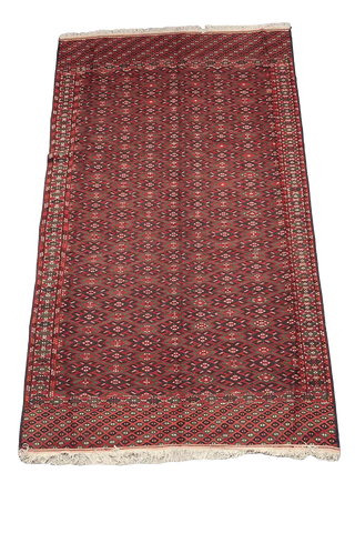 342x199 cm Antique Afghan Fine Sumak Tribal Wool Rug Handmade Maroon - Rugoutlet