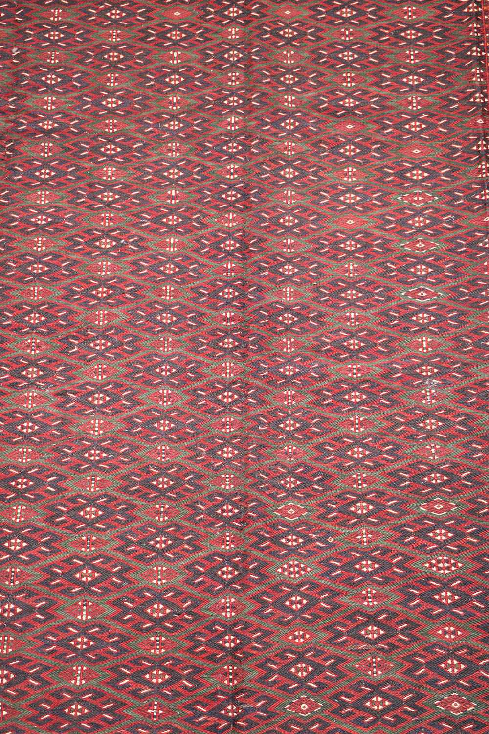 342x199 cm Antique Afghan Fine Sumak Tribal Wool Rug Handmade Maroon - Rugoutlet