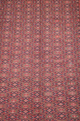 342x199 cm Antique Afghan Fine Sumak Tribal Wool Rug Handmade Maroon - Rugoutlet