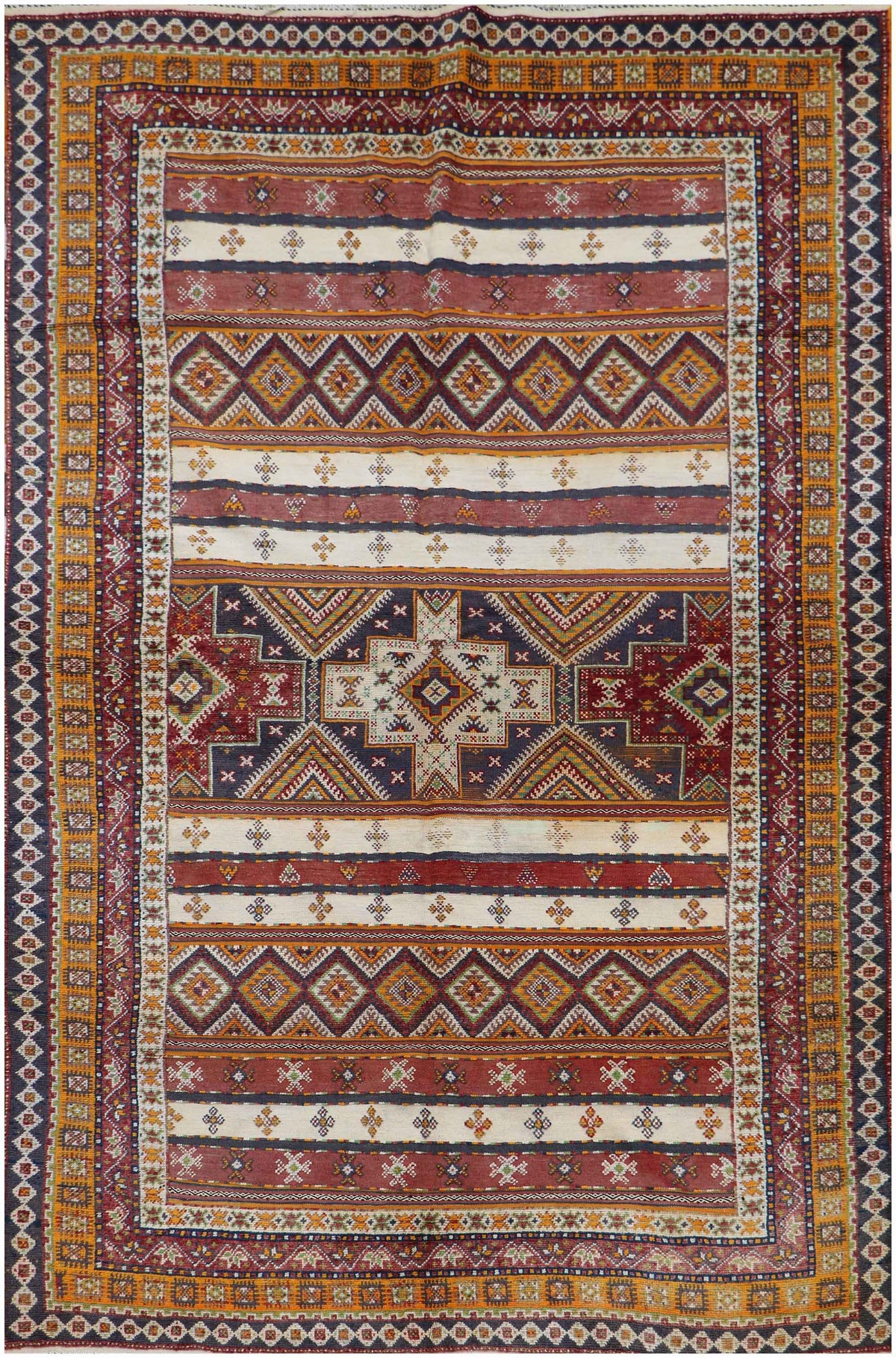 320x190 cm Morrocan Kilim Tribal Wool Rug Handmade Multi-Coloured - Rugoutlet