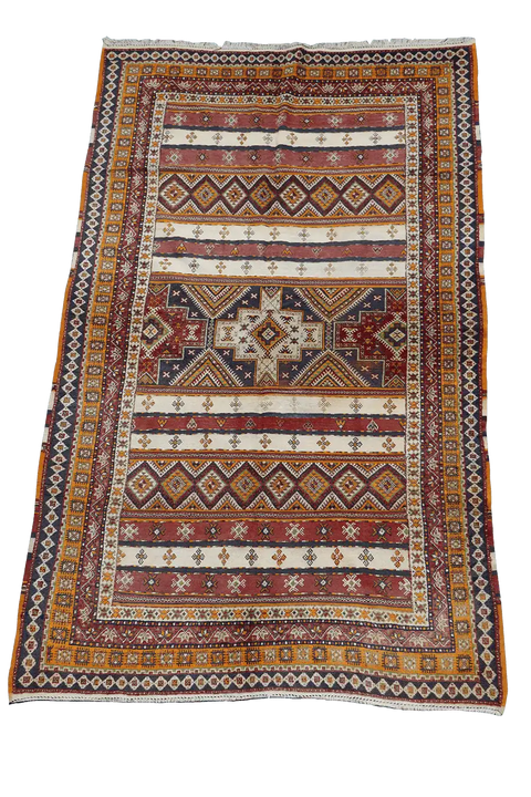320x190 cm Morrocan Kilim Tribal Wool Rug Handmade Multi-Coloured - Rugoutlet