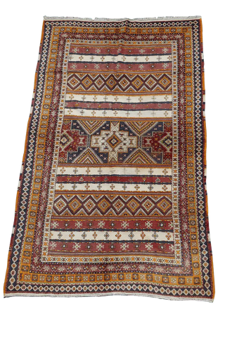 320x190 cm Morrocan Kilim Tribal Wool Rug Handmade Multi-Coloured - Rugoutlet