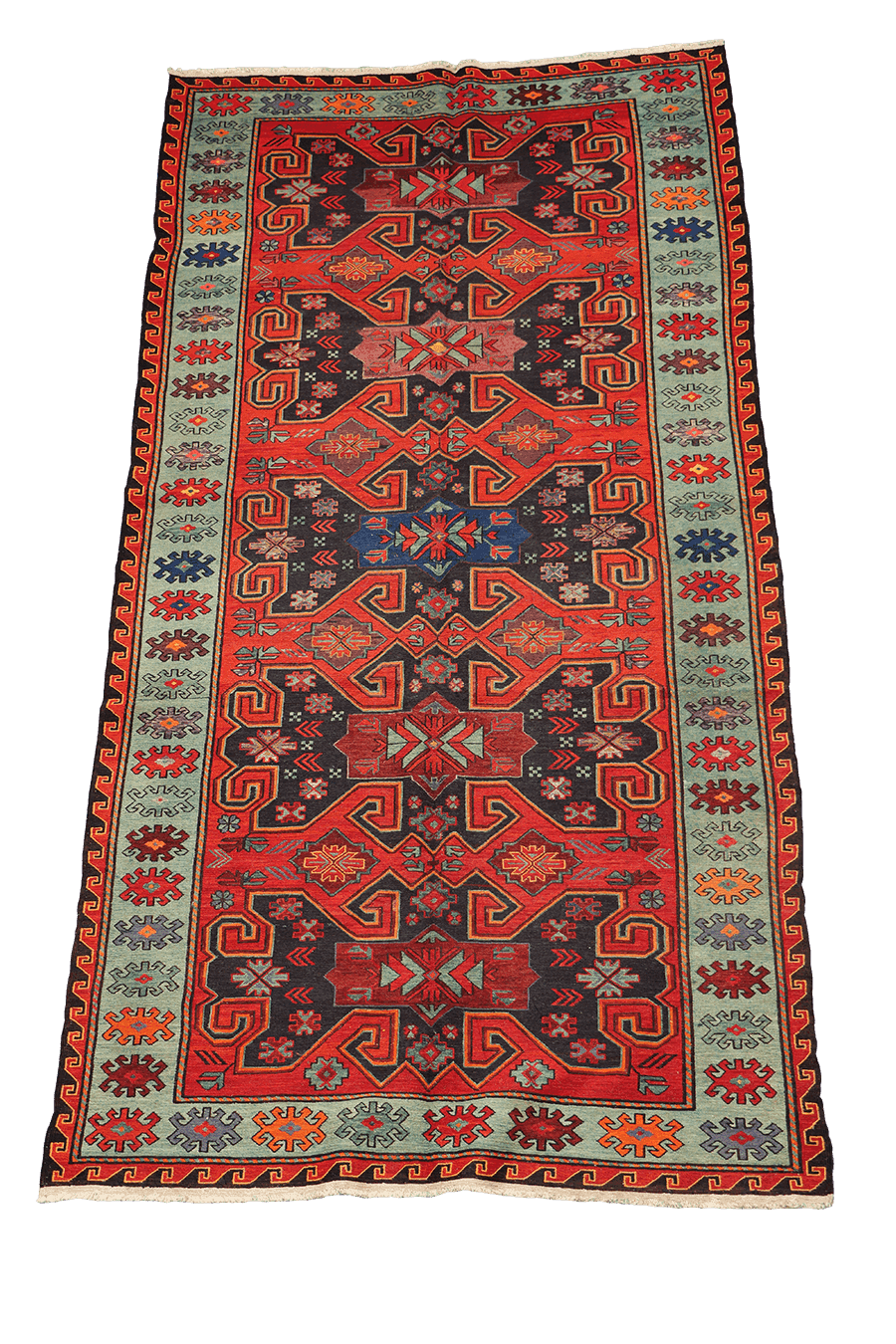 323x168 cm Anatolian Kilim Sumak Tribal Wool Rug Handmade Orange - Rugoutlet