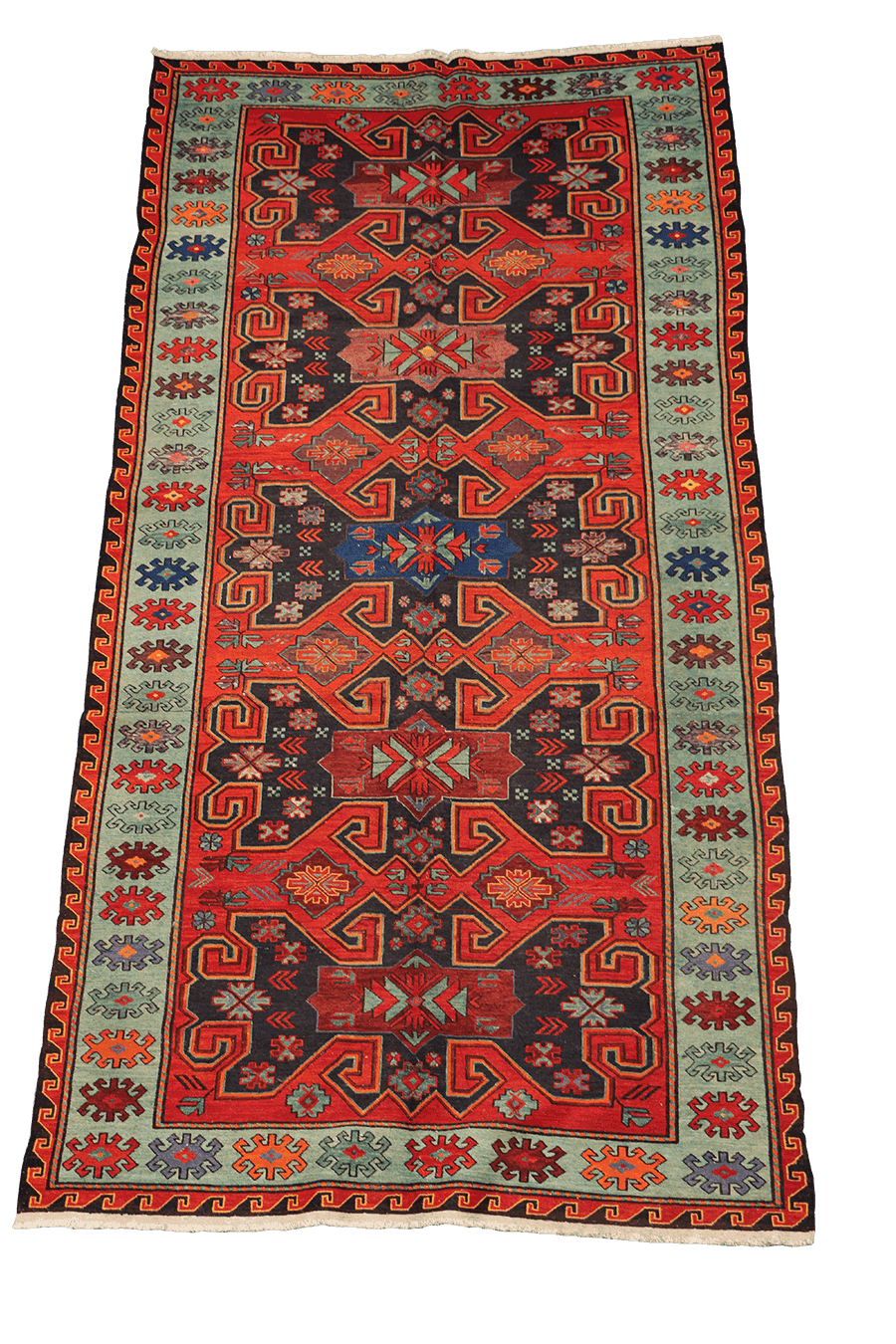 323x168 cm Anatolian Kilim Sumak Tribal Wool Rug Handmade Orange - Rugoutlet