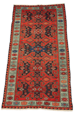 323x168 cm Anatolian Kilim Sumak Tribal Wool Rug Handmade Orange - Rugoutlet