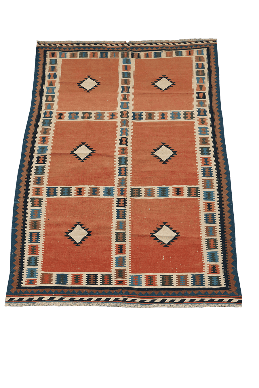 203x303 cm Qashqai Tribal Kilim Tribal Wool Rug Handmade Mustard - Rugoutlet