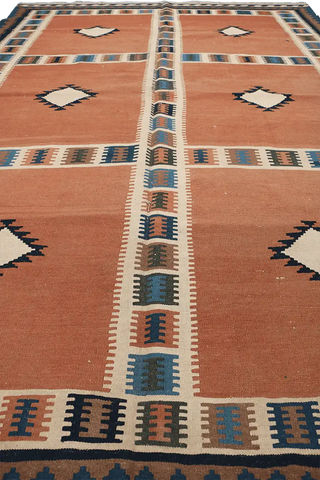 203x303 cm Qashqai Tribal Kilim Tribal Wool Rug Handmade Mustard - Rugoutlet