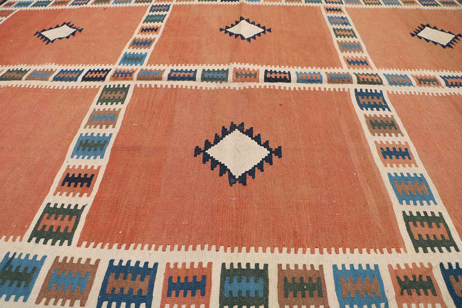 203x303 cm Qashqai Tribal Kilim Tribal Wool Rug Handmade Mustard - Rugoutlet