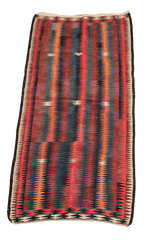 134x288 cm Antique Lorestan Kilim Tribal Wool Rug Handmade Multi-Coloured - Rugoutlet