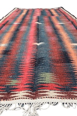 134x288 cm Antique Lorestan Kilim Tribal Wool Rug Handmade Multi-Coloured - Rugoutlet