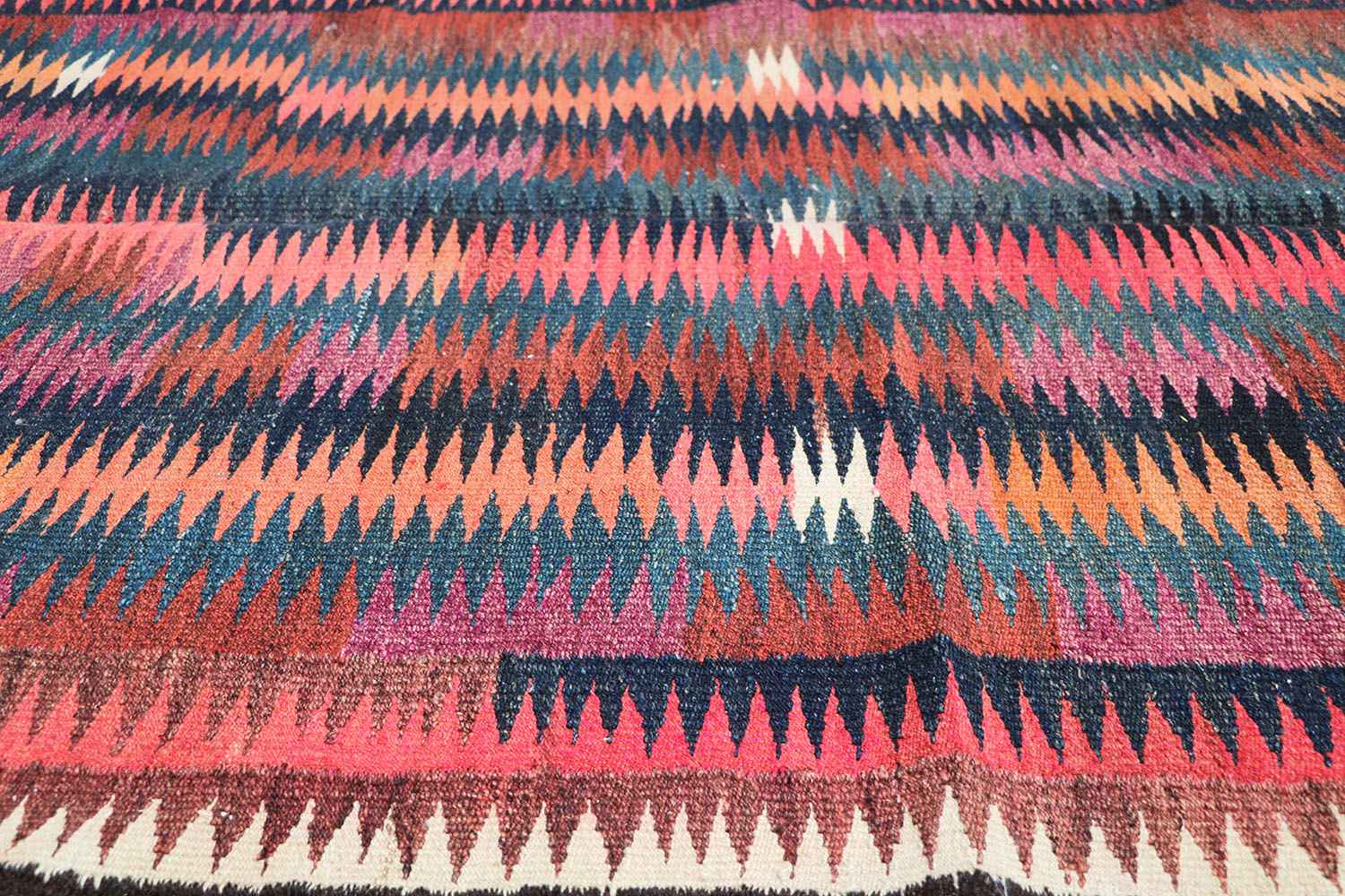 134x288 cm Antique Lorestan Kilim Tribal Wool Rug Handmade Multi-Coloured - Rugoutlet