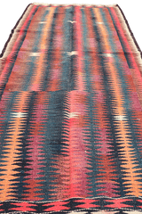 134x288 cm Antique Lorestan Kilim Tribal Wool Rug Handmade Multi-Coloured - Rugoutlet