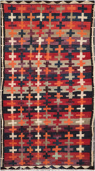 280x145 cm Antique Tribal Kilim Wool Rug Handmade Multi-Coloured - Rugoutlet