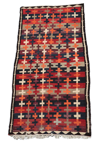 280x145 cm Antique Tribal Kilim Wool Rug Handmade Multi-Coloured - Rugoutlet
