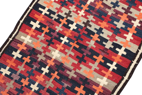 280x145 cm Antique Tribal Kilim Wool Rug Handmade Multi-Coloured - Rugoutlet