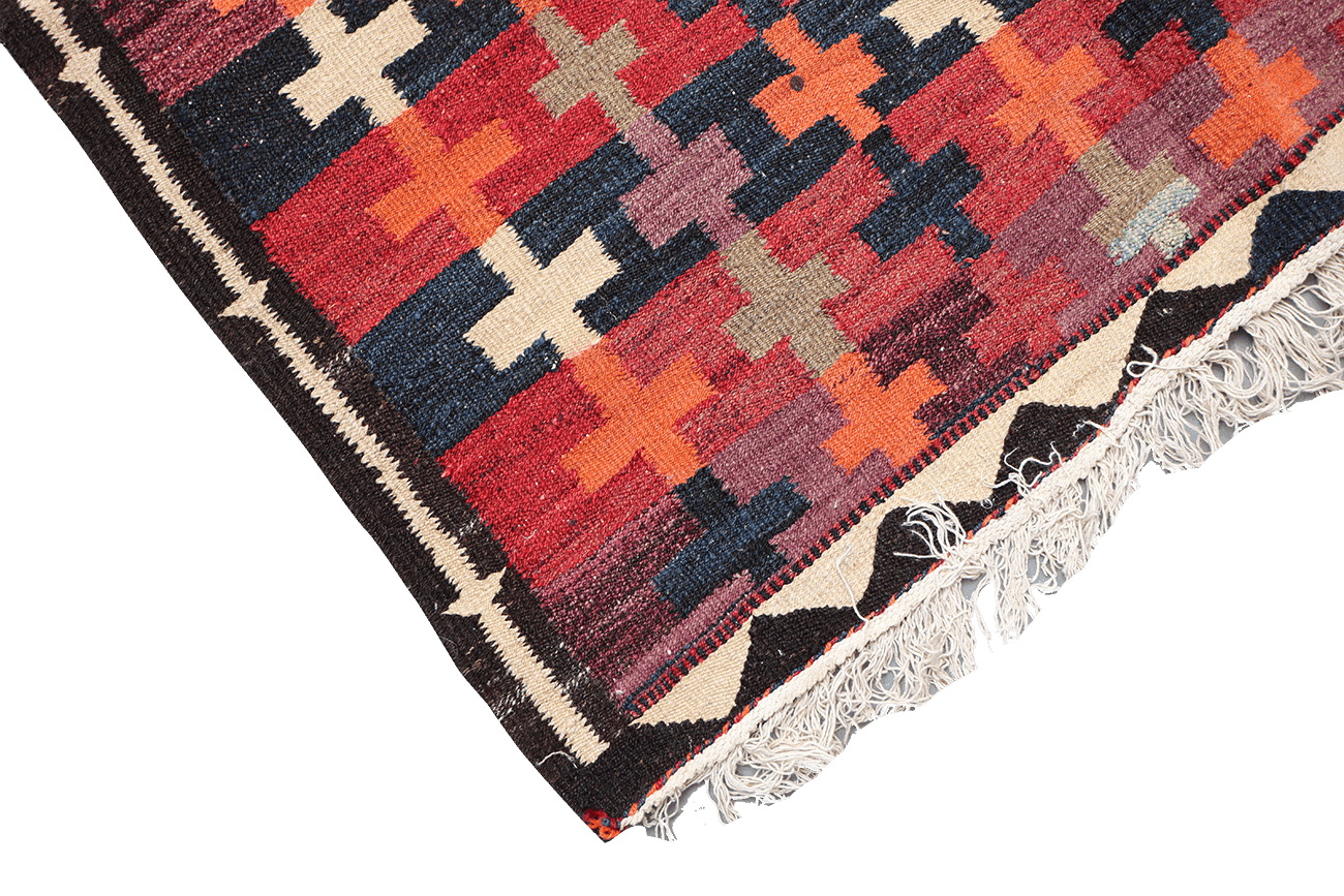 280x145 cm Antique Tribal Kilim Wool Rug Handmade Multi-Coloured - Rugoutlet