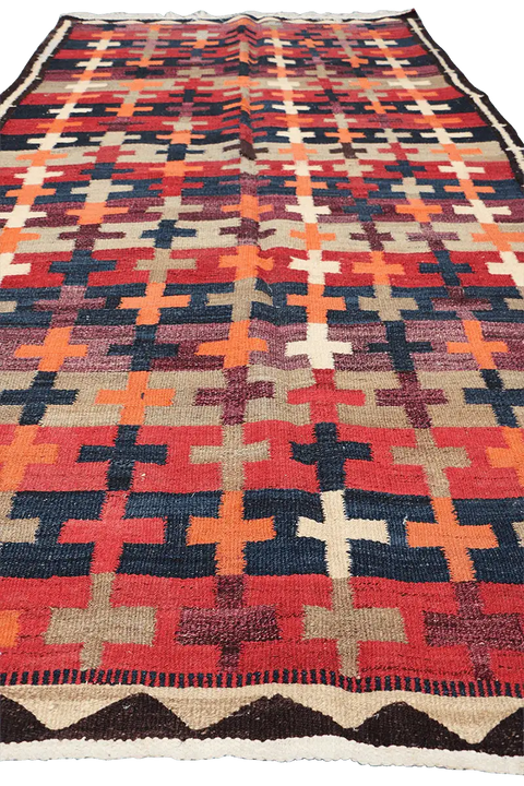 280x145 cm Antique Tribal Kilim Wool Rug Handmade Multi-Coloured - Rugoutlet