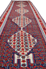 295x92 cm Fine Kilim Senneh Tribal Wool Rug Handmade Maroon - Rugoutlet