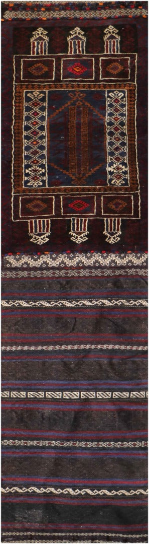 115x65 cm Afghan Rug Kilim Tribal Wool Rug Handmade Maroon