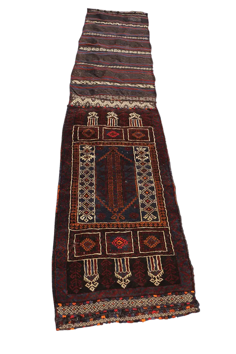 115x65 cm Afghan Rug Kilim Tribal Wool Rug Handmade Maroon - Rugoutlet