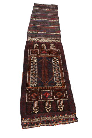 115x65 cm Afghan Rug Kilim Tribal Wool Rug Handmade Maroon - Rugoutlet