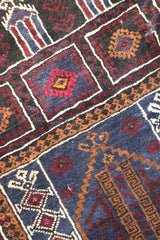 115x65 cm Afghan Rug Kilim Tribal Wool Rug Handmade Maroon - Rugoutlet