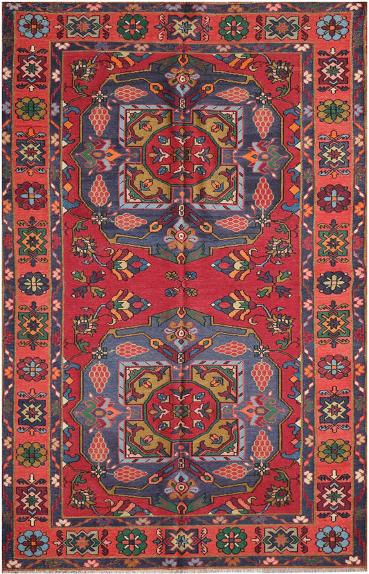 242x160 cm Antique Turkish Kilim Sumak Tribal Wool Rug Handmade Red