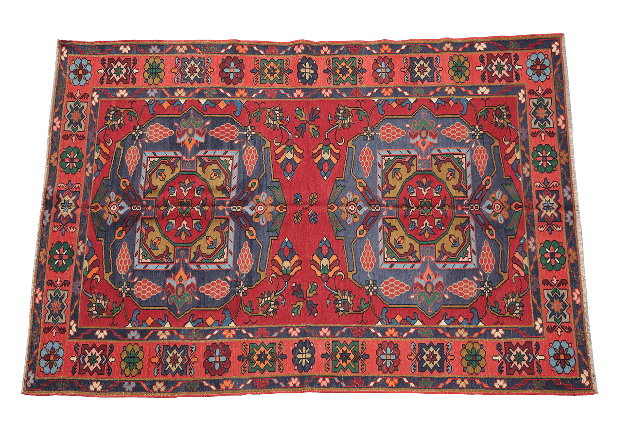 242x160 cm Antique Turkish Kilim Sumak Tribal Wool Rug Handmade Red - Rugoutlet