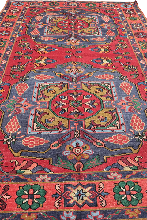 242x160 cm Antique Turkish Kilim Sumak Tribal Wool Rug Handmade Red - Rugoutlet