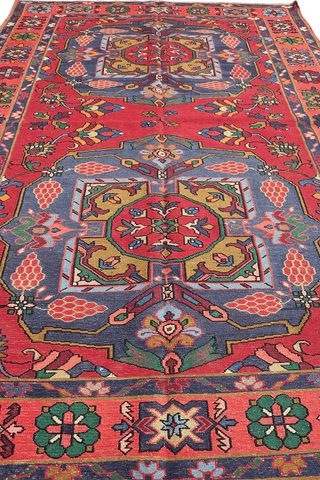 242x160 cm Antique Turkish Kilim Sumak Tribal Wool Rug Handmade Red - Rugoutlet
