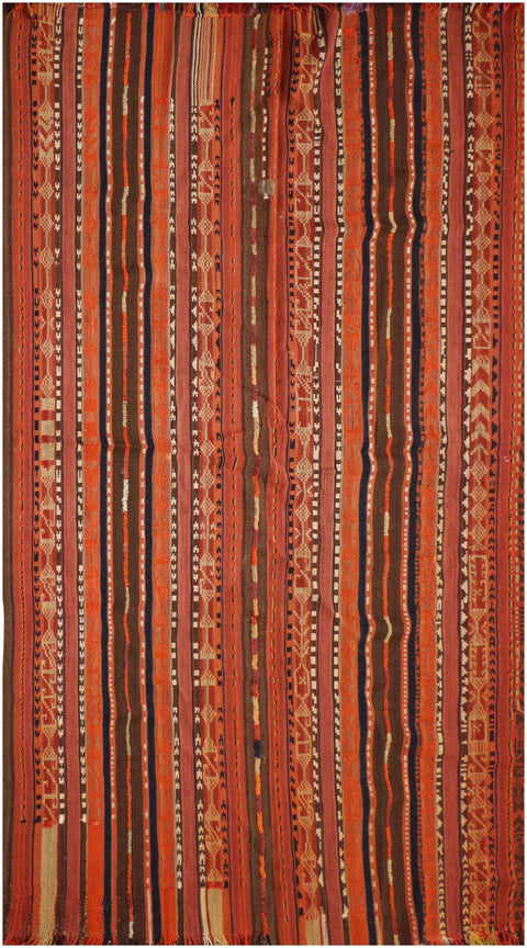 262x162 cm Qashqai Kilim jajim Tribal Wool Rug Handmade Orange - Rugoutlet