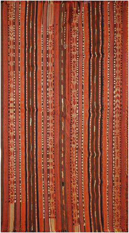 262x162 cm Qashqai Kilim jajim Tribal Wool Rug Handmade Orange - Rugoutlet