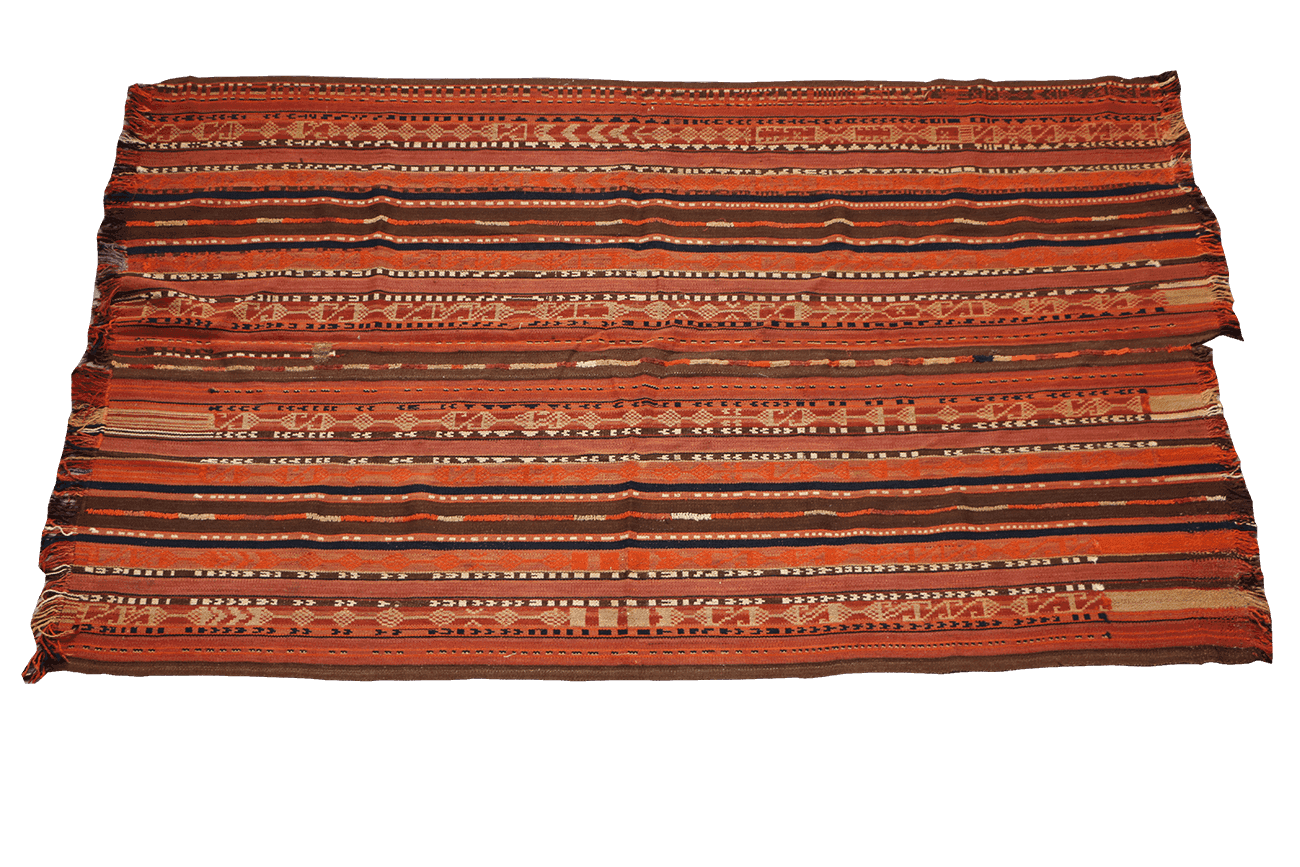 262x162 cm Qashqai Kilim jajim Tribal Wool Rug Handmade Orange - Rugoutlet