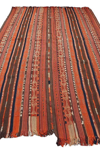 262x162 cm Qashqai Kilim jajim Tribal Wool Rug Handmade Orange - Rugoutlet
