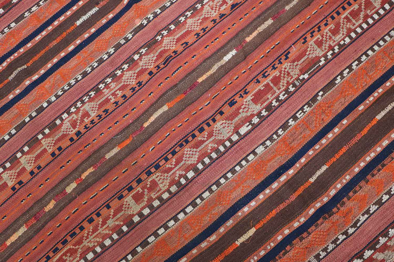 262x162 cm Qashqai Kilim jajim Tribal Wool Rug Handmade Orange - Rugoutlet