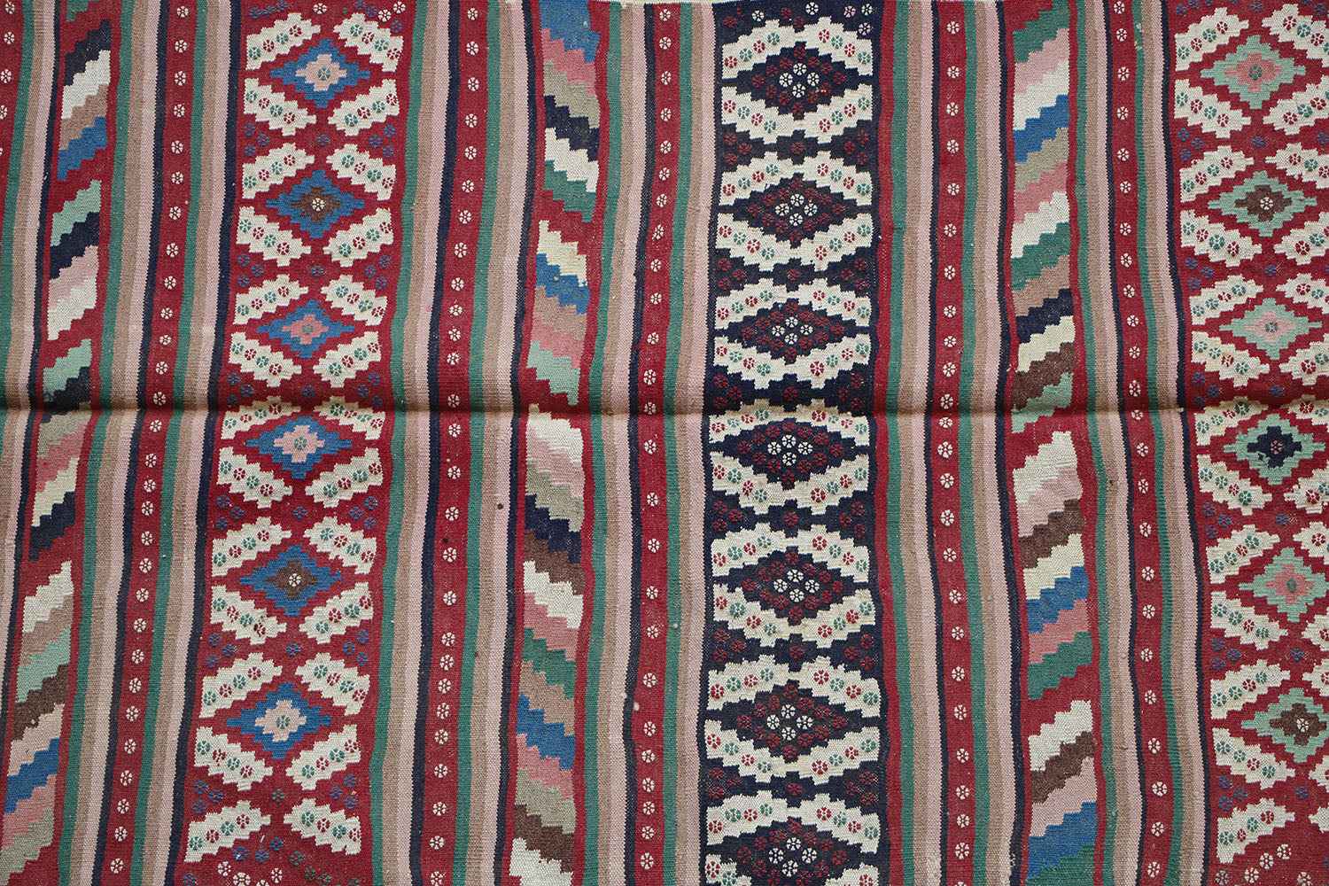 220x146 cm Qashqai Kilim Tribal Wool Rug Handmade Multi-Coloured - Rugoutlet