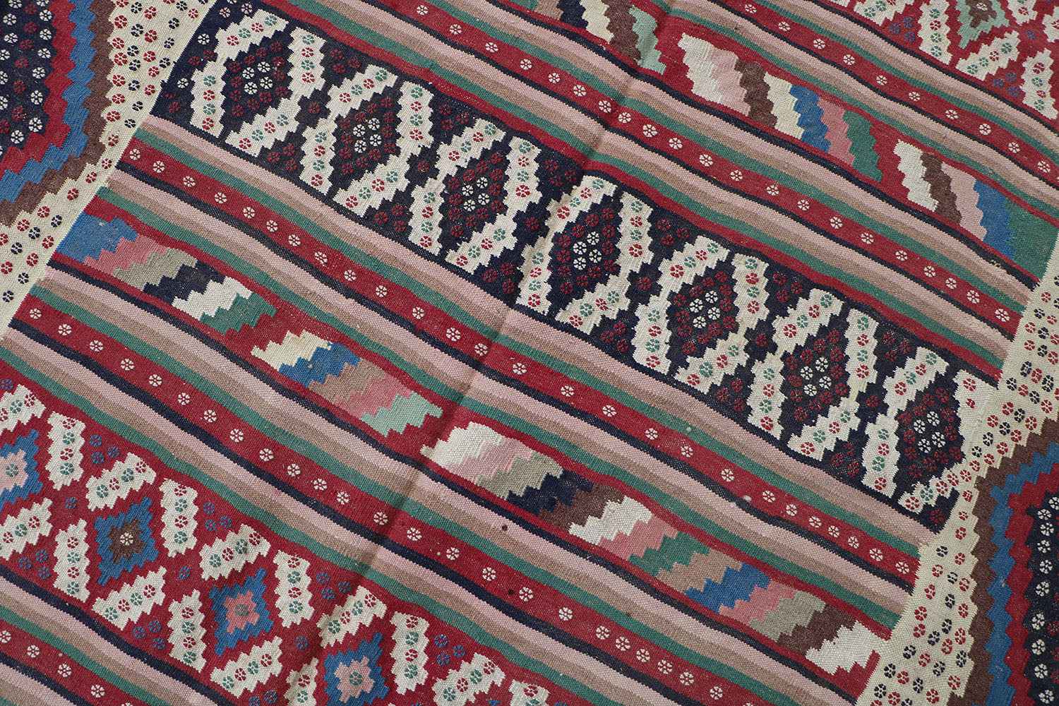 220x146 cm Qashqai Kilim Tribal Wool Rug Handmade Multi-Coloured - Rugoutlet