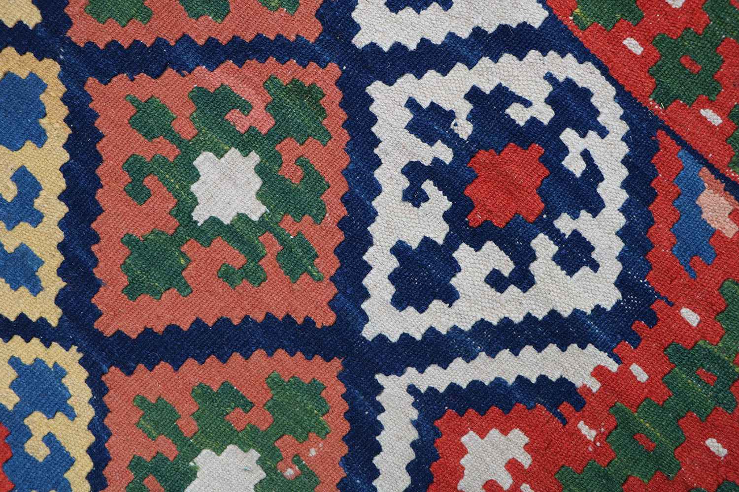 199x157 cm Persian Kilim Tribal Wool Rugs Handmade Multi-Coloured - Rugoutlet