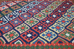 199x157 cm Persian Kilim Tribal Wool Rugs Handmade Multi-Coloured - Rugoutlet