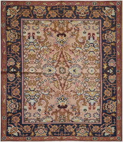 330x184cm Anatolian Kilim Tribal Wool Rug Handmade Brown Blue - Rugoutlet
