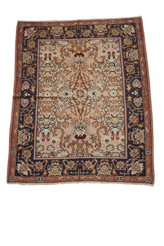 330x184cm Anatolian Kilim Tribal Wool Rug Handmade Brown Blue - Rugoutlet