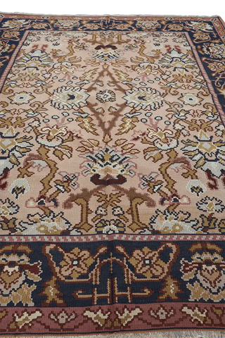 330x184cm Anatolian Kilim Tribal Wool Rug Handmade Brown Blue - Rugoutlet
