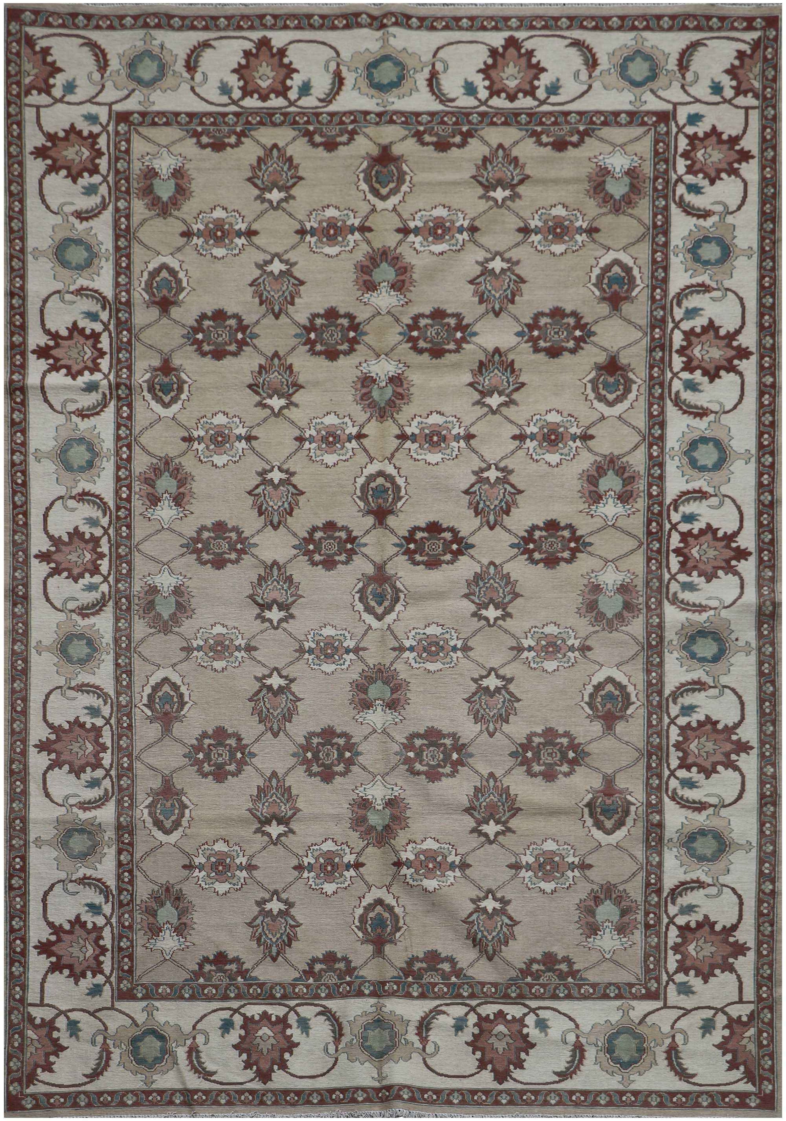 273x190 cm Fine Ziegler Kilim Sumak Tribal Wool Rug Handmade Grey - Rugoutlet