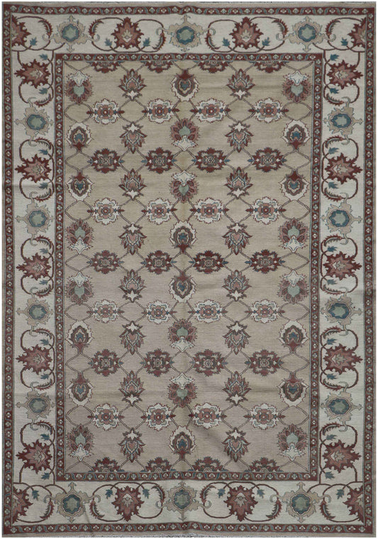 273x190 cm Fine Ziegler Kilim Sumak Tribal Wool Rug Handmade Grey - Rugoutlet