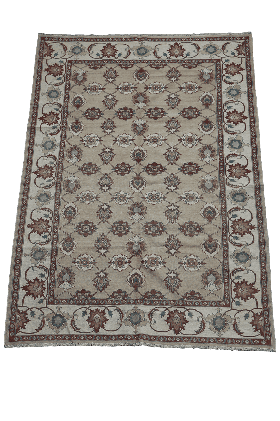 273x190 cm Fine Ziegler Kilim Sumak Tribal Wool Rug Handmade Grey - Rugoutlet