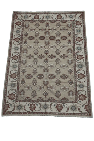 273x190 cm Fine Ziegler Kilim Sumak Tribal Wool Rug Handmade Grey - Rugoutlet
