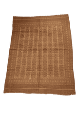 285x277 cm Sumak Kilim Tribal Wool Rug Handmade Brown - Rugoutlet