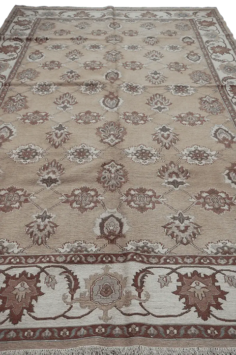 288x182 cm Ziegler Fine Kilim Sumak Tribal Wool Rug Handmade Brown - Rugoutlet