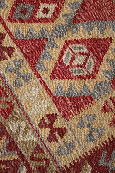 246x170 cm Qashqai Kilim Tribal Wool Rugs Handmade Red Yellow - Rugoutlet